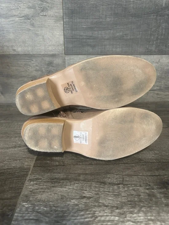 Women's Tan Side-Cut Ankle Boots - Picture 8 of 8